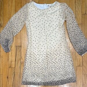 Elegant Cream and Black Polka Dot Mini Dress